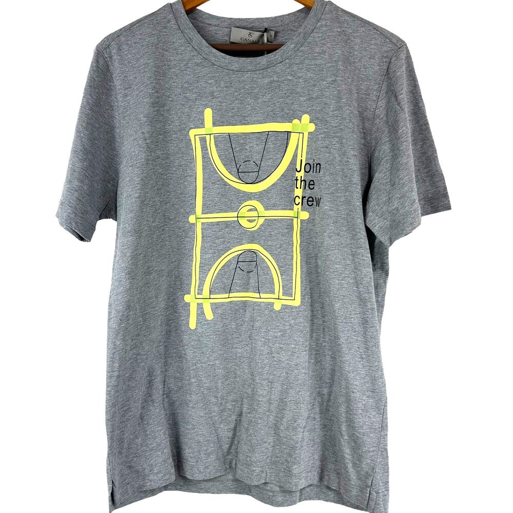 Canali NWT Black Edition Cotton Printed T-Shirt Join The Crew Men's Sz 50 (US M)